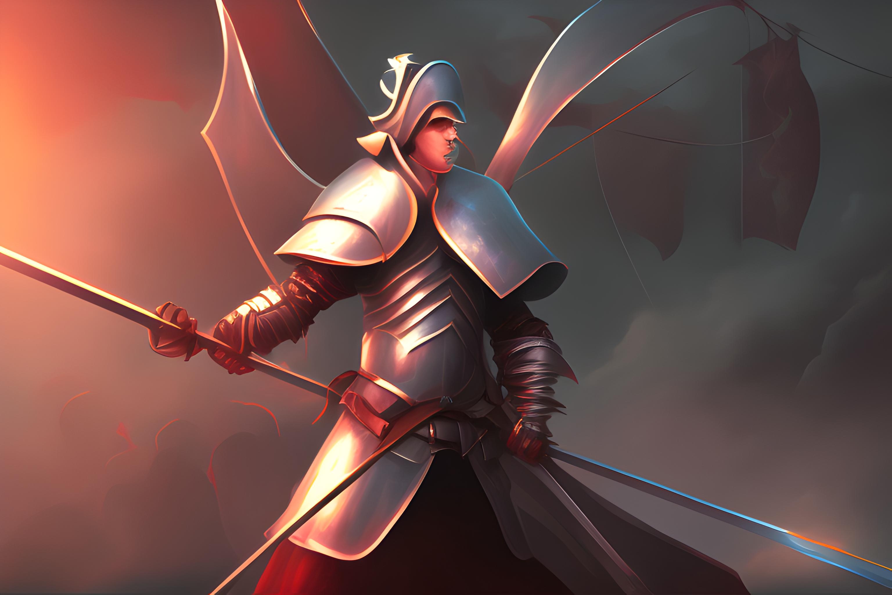 chevalier combattant dragon, la nuit